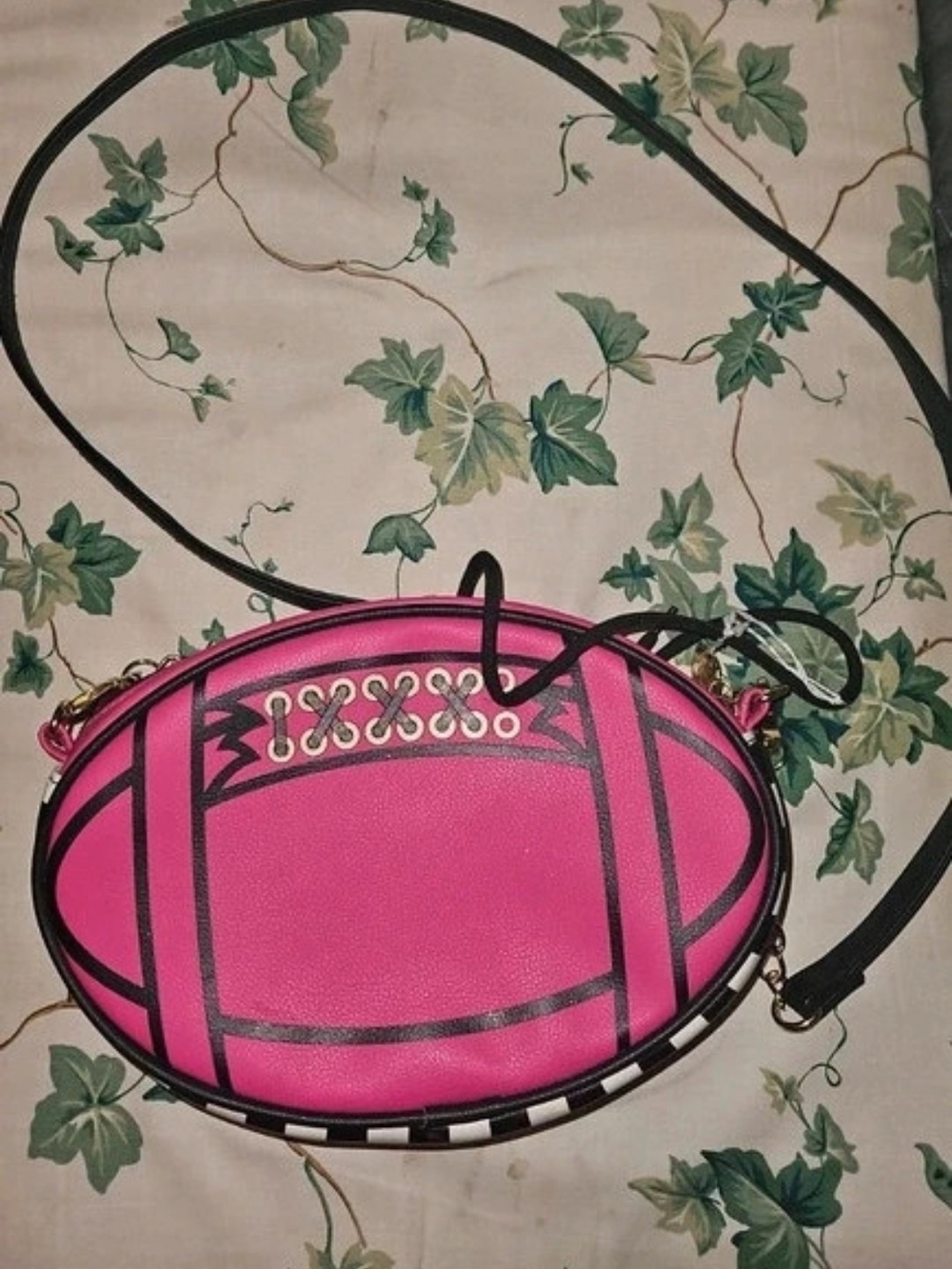 Betsey Johnson pink Football Purse